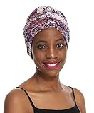 Women Turban Hat Head Wrap - Multi Colour Black African Jersey Magic Headband Turbans Headwrap Tube Scarf Tie Hijab For Hair Muslim Bohemian Boho Chemo Cap