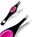 Professional Slant Tip Tweezers – Precision Stainless Steel Tweezers for Eyebrow Shaping, Ingrown Hair & Facial Hair Removal for Women and Men – Sharp Tip with Non-Slip Silicone Grip