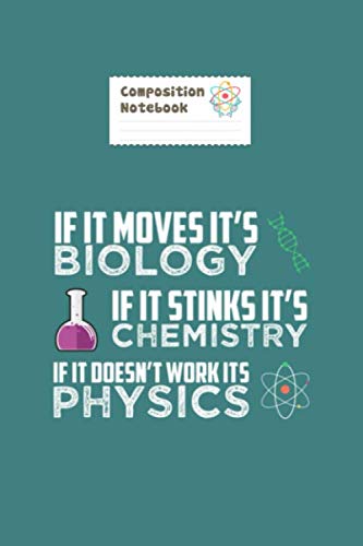 Composition Notebook: biology physics chemistry nerd science - 50 sheets, 100 pages - 6 x 9 inches
