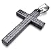 INBLUE Men's Stainless Steel Pendant Necklace Black Cross English Bible Lords Prayer -With 23 Inch Chain