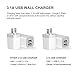 USB Wall Charger, Vogek 3.1A 2-Pack Dual Port USB Wall Charger Universal Power Adapter for iPhone iPad, Samsung Galaxy, LG, HTC, Huawei, Moto, Kindle, MP3, Bluetooth Speaker Headset and More
