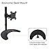 Gibbon Mounts Single Monitor Desk Mount, Free-Standing 75x75 or 100x100 VESA Mount Riser with Steel Base, Tilt, Swivel, Rotation, Height Adjustable,Full Motion