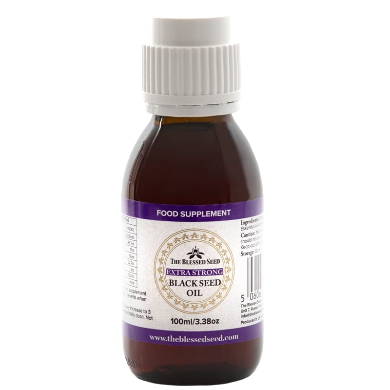 The Blessed Seed Extra Strong Black Seed Oil -100ml | 6.3% Volatile 100% Pure - Nigella Sativa Cumin Seed Oil Immune System Booster Antioxidants