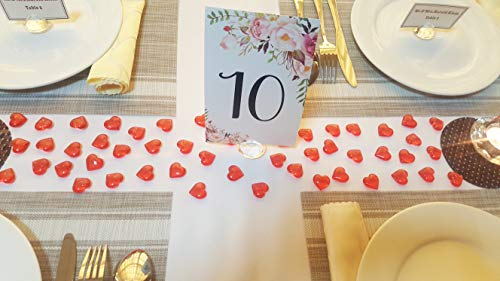 AiFanS 1LB(Approx 225Pcs) Red Acrylic Heart for Table Scatter Decoration or Vase Filler