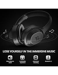 Mijiaer   Auriculares Bluetooth con cancelación de ruido, auriculares inalámbricos con micrófono, auriculares estéreo ANC, 35 horas de tiempo de reproducción para TV, PC, teléfono y ordenador portátil
