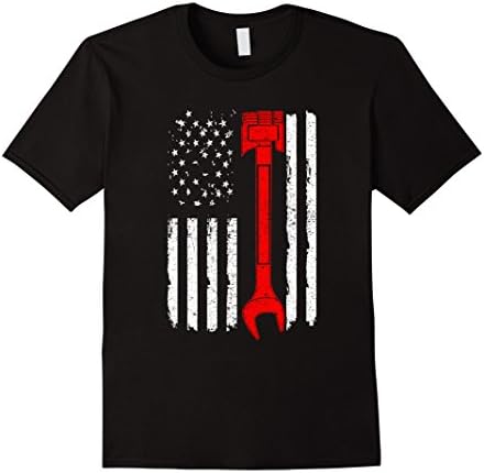 Men's Diesel Mechanic Flag T-Shirt Gift 2XL Black