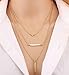 Shoopic Layered Coin Bar Pendant Lariat Disc Drop Y Chain Necklace for Women
