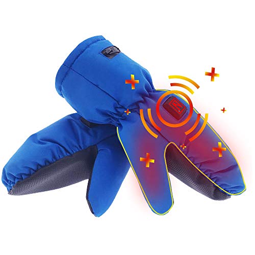 Aroma Season Heated Winter Gloves for Kids, Toddler Warm Waterproof Ski Snow Gloves(S/M, Blue) - Thumbnail 7