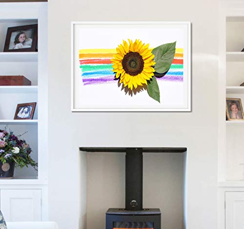 Guvana 5D Diamond Painting Number Kits for Adults Kids Paint by Numbers Diamonds DIY Rainbow Flower Full Drill Diamond Art Painting for Home Wall Decor by Diamond Painting Dots Pictures 11.8\