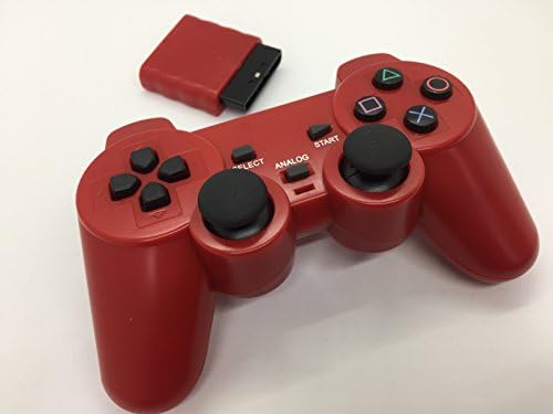 komekuma® 2.4g Wireless Game Pad Joysticks Gaming Controller Joypad Gamepad Console for Sony Playstation 2 Dual Shock Dual Includes (Red)