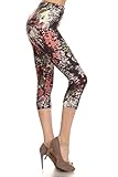 Leggings Depot Women's Butterknit Capri Cropped Regular and Plus Printed Leggings Tights Batch13 (Regular (Size 0-12), Multi Tie Dye)