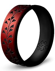 Knot Theory Heart Vine Silicone Ring Red Size 6