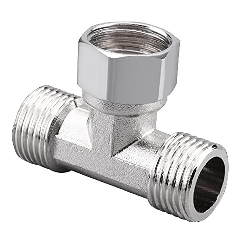 Beduan Stainless Steel 1/2" 3 Way Diverter, Movable Cap Flexible Tee Connector for Angled Valve, Bidet, Sprayer, Shower Arm