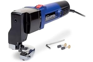 Electric Throatless Metal Cutting Shear, Professional Sheet Metal Cutter Tool, Blue and Black
