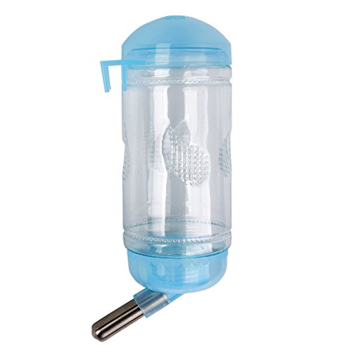 Zeltauto 12oz Pet Water Feeder No Drip Cage Hanging Automatic Drinking Bottle for Puppy Cat Rabbit Small Animal (Blue) - Thumbnail 4