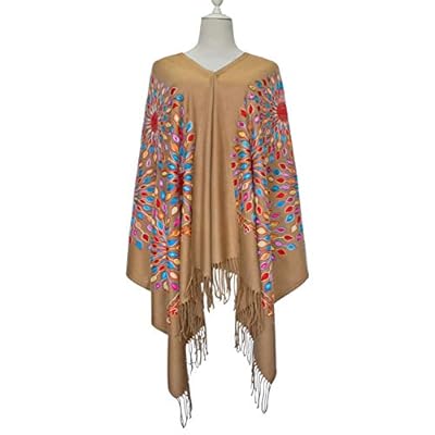 Women's Embroidered Oversize Tassel Shawl Scarf Women's Embroidered Oversize Tassel Shawl Scarf
