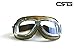 CRG Sports Motorcycle Goggle Vintage Aviator Pilot Style Cruiser Scooter Motocross Goggles for Men, Women, Adults
