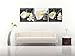 Canvas Print Wall Art Picture Still Life Of White Calla Lily With Gray Spa Pebbles Zen Stones On Black Background Callalily 3 Pieces Paintings Modern Giclee Framed Artwork Flower Pictures Photo Prints