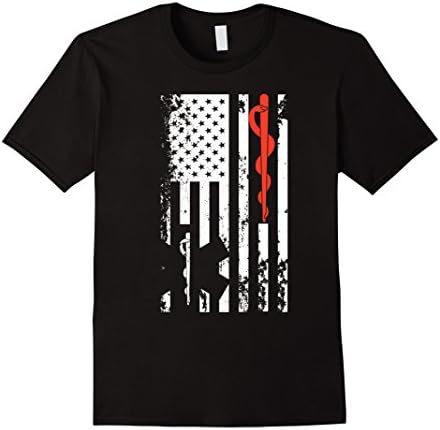 Men's EMT Shirt - EMT Flag T-shirt Medium Black