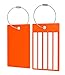 Travel Suitcase Luggage Bag Tags, Airlines Baggage Labels (2 Tags Orange)