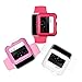 iCASEIT Apple Watch Case Screen Protector 38mm (Pack of 3) - Bumper Case with Screen Protector for Full Protection for Apple Watch 38 mm - Hot Pink Baby Pink & White