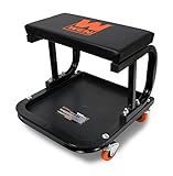 WEN 73011 Rolling Mechanic Seat with Onboard Storage (250-Pound Capacity)