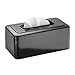 InterDesign Olivia Facial Tissue Box Cover/Holder for Bathroom Vanity Countertops - Black