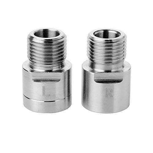 Aolvo Bike Pedal Extenders, Stainless Steel Foot Pedal Extenders, 9/16" Universal Fit Bike Pedal Cleat Spacer Extenders Adapters for Any Bike SPD MT MTB BMX Road Street Bicycle - Extended 15 mm