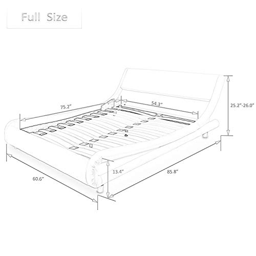 Amolife Full Size Platform Bed Frames with Headboard and Footrest