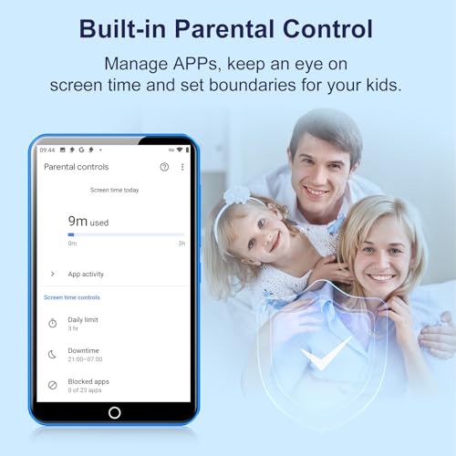 Fanvace Android MP3 Players with Bluetooth WiFi, MP3 & MP4 Players with 4" Touchscreen and Speaker, Spotify MP3 Music Player with Audible, Amazon Music, Play Store (16GB, Blue)