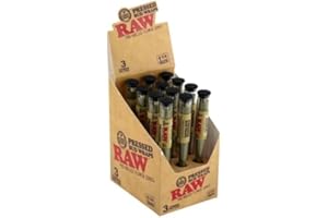DELACRUZV Raw Pressed Bud Wraps Cones 1 1/4 Full Display of 36 Pre-Rolled Cones.