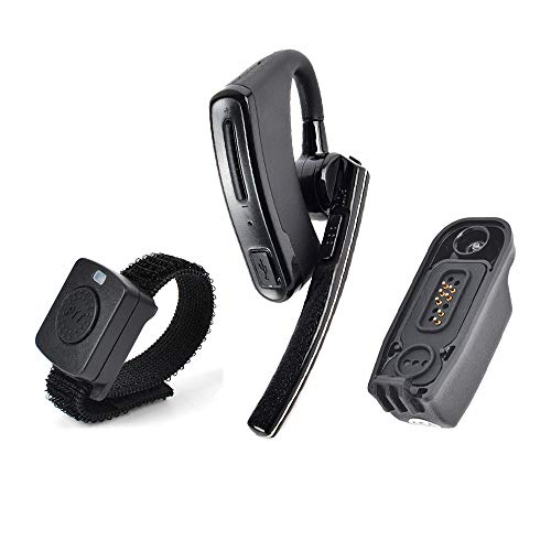 HYS 2 Pin Wireless Earpiece, Two Way Radio Bluetooth Earpiece/Headset with a Finger PTT for XPR6300 XPR6350 Series DP3400 DP3401 Series APX1000 APX4000 Series Walkie Talkie