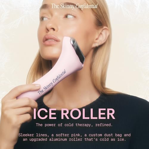 The Skinny Confidential Ice Roller for Face – Stainless Steel Ice Face Roller to Reduce Puffiness, Redness & Headaches – Cooling Facial Roller for Skin Care - Beauty & Spa-Like Experience at Home