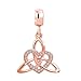 SexyMandala Lucky Irish Trinity Celtic Knot Lover Heart Shaped Pendant Charms Rose Gold fit Bracelets