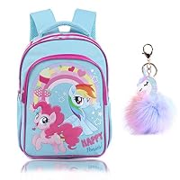 SEDEX Unicorn School Backpacks for Girls Kids Toddler School Bags Waterproof Travel Canvas for Preschool with Free Keychain