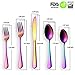 20 Piece Rainbow Flatware Set, Stainless Steel Titanium Colorful Plated Flatware Set, Silverware Set Service for 4