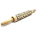 Babyrise Embossed Rolling Pin，Christmas Wooden Rolling Pins Engraved Embossing Rolling Pin with Christmas Symbols for Baking Embossed Cookies (35×5cm) (17