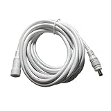 Hanvex HDX12W 12ft 2.1mm x 5.5mm DC Plug Power Adapter Extension Cable, 18AWG Heavy Duty Cord for 12V, 24V LED Strip, Lighting, and more, White