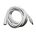 Hanvex HDX12W 12ft 2.1mm x 5.5mm DC Plug Power Adapter Extension Cable, 18AWG Heavy Duty Cord for 12V, 24V LED Strip, Lighting, and more, White