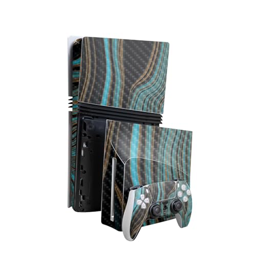 Carbon Fiber Skin Compatible with PlayStation 5 Pro Bundle + Disc Drive for PS5…