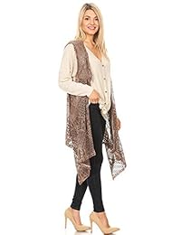 Anna-Kaci - Chal de crochet sin mangas para mujer