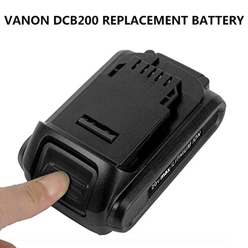 VANON DCB200 for Dewelt, 6.0Ah 20V Lithium-ion Battery for Dewalt DCB203 DCB204 DCB205 DCB205-2 DCB180 DCD985B DCD771C2 DCS355D1 DCD790B Cordless power tools(2 Pack) - Thumbnail 5