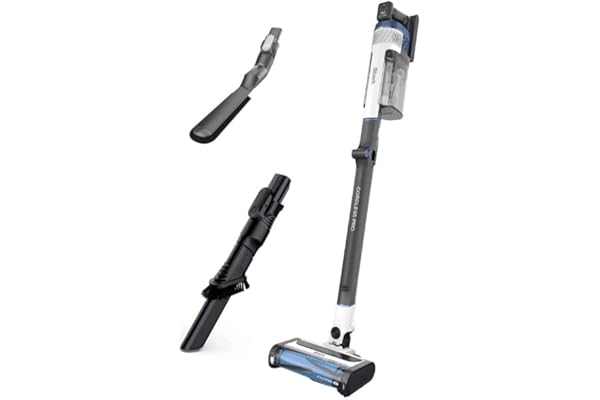 Shark UZ565H Pro Cordless Vacuum w/ Clean Sense IQ & MultiFLEX Technology, PowerFins Plus Brushroll, Duster Crevice Tool & Anti-Allergen Dusting Brush, Up to 40 Minute Runtime, White/Blue (Renewed)