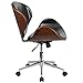 Flash Furniture Tana Mid-Back Walnut Wood Conference Office Chair in Black LeatherSoft