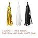Paxcoo 86 Pcs Black and Gold Party Decorations with Balloons Tassel Garland and Paper Pom Poms for Happy New Year New Year's Eve 20st, 30th, 40th, 50th, 60th, 70th,75th, 80th Birthday