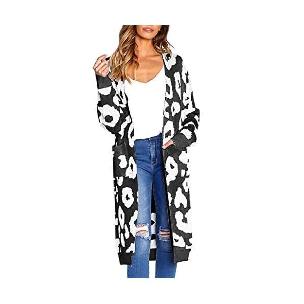 Long Sleeve Cardigan for Women Fashion T-Shirt Knitted Print Tops Sweater Coat