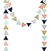 Paper Garland Decorations, Triangle Bunting Garland, Tribe Party Banner (Gold Glitter, Navy Blue, Mint, Gray, Coral) for Wedding Decor, Birthday Party, Baby Shower, Bridal Shower, 10 Feet