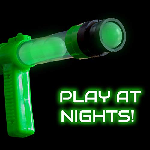 Lumistick 19 Inch Power Popper Foam Bullet Blaster Gun | Atomic Pump Dark Moon Shooter Balls Pistol | Ultra Bright Glowing Bullet Toy Handgun (1 Gun)