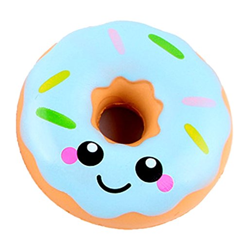 Morecome 11cm Lovely Doughnut Cream Scented Squishy Slow Rising Squeeze Toys (Blue)