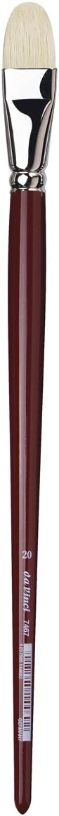 da Vinci Hog Bristle Series 7467 Oil Painting Brush, Filbert Short-Length with Maroon Lacquered Handle, Size 20 (7467-20)